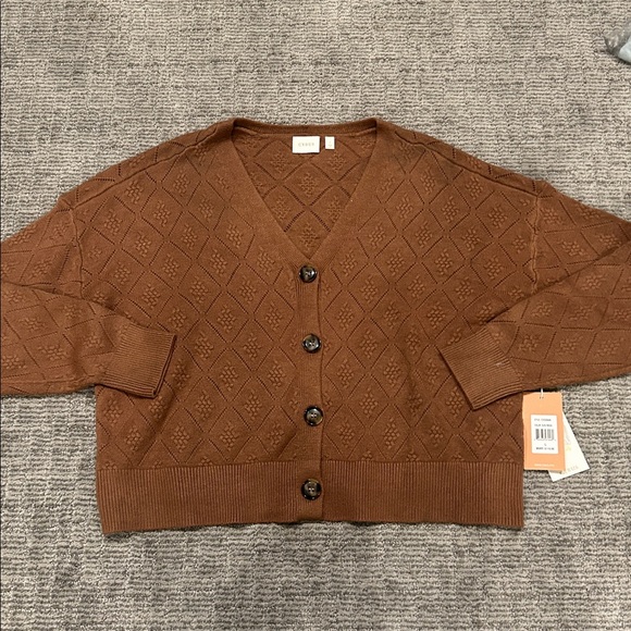 Cyrus The Diamond Stitch Cardigan Burleywood L - Picture 5 of 6